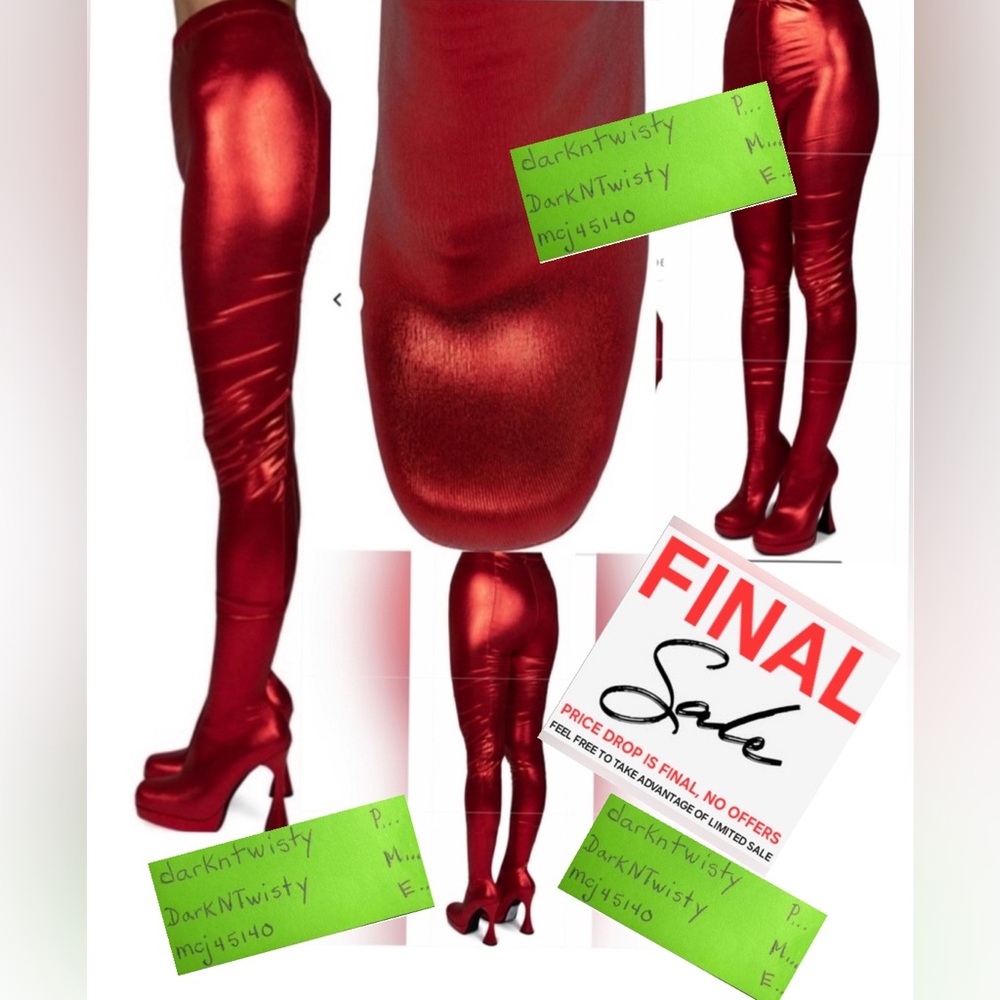 Jeffrey Campbell BNIB XS-S PANTALONES 6M platform Metallic Red Very small waist - Picture 1 of 16